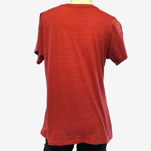 MLB Cleveland Indians Chief Wahoo Red V Neck T Shirt Size Large - Picture 3 of 8